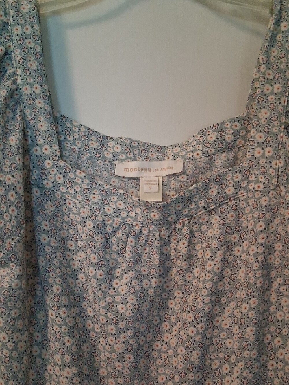 Monteau Los Angelos Blue Floral Square-Neck Midi Dress - Picture 2 of 14
